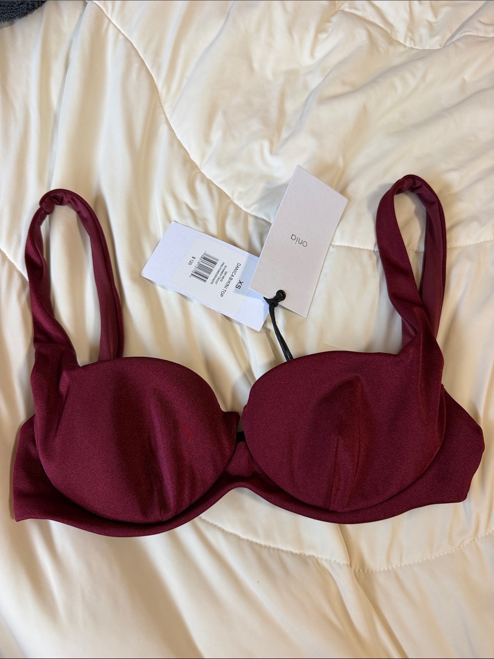Onia Burgundy Underwire Bikini Top XS